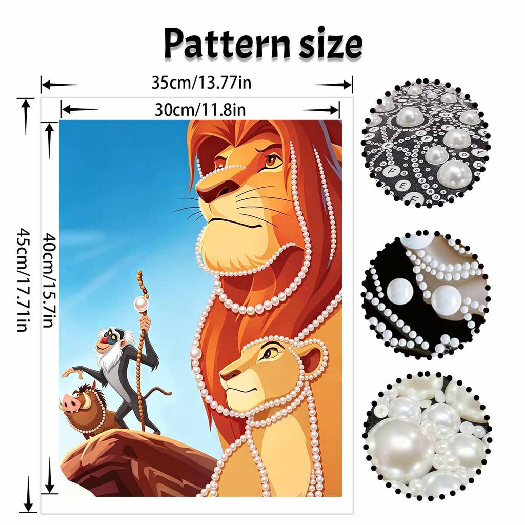 Disney DIY Pearl Painting The Lion King Creative Pearl Style Decorative Painting Creative Ornaments Friends Gifts Desktop Displays Home Decoration