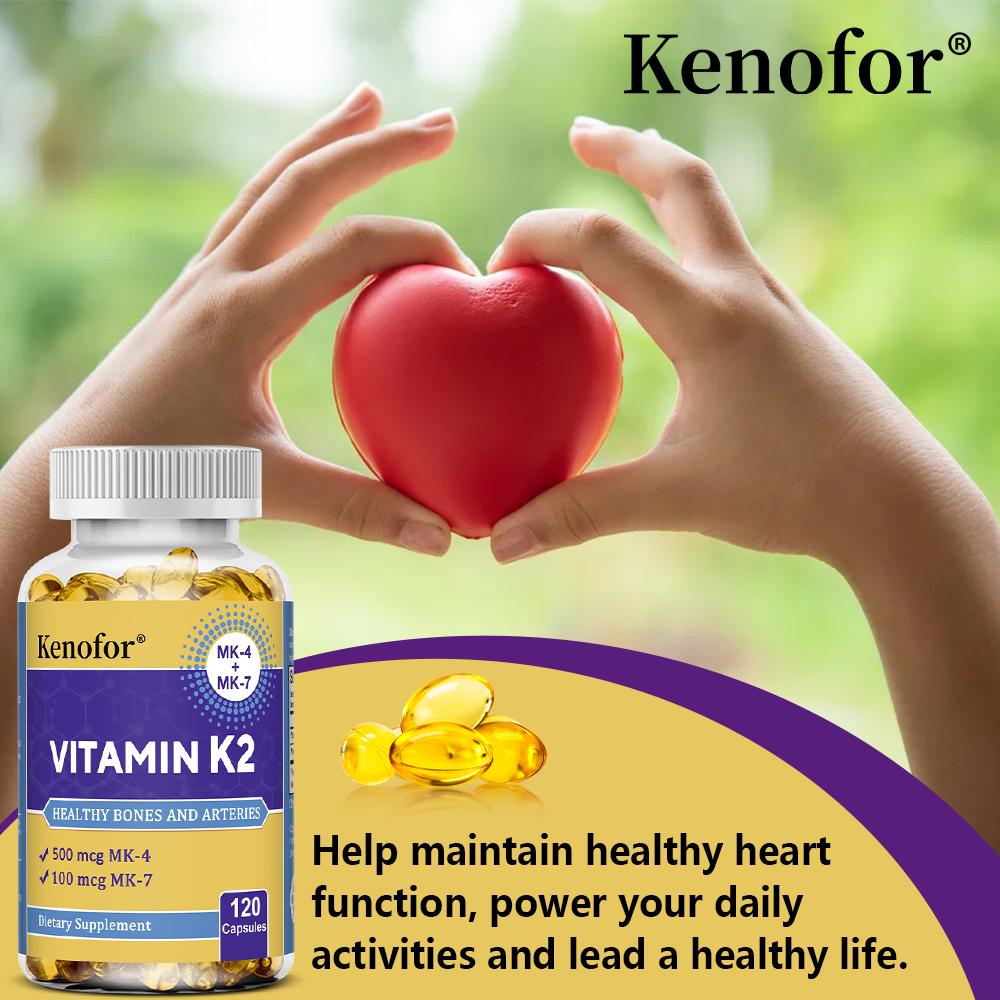 Vitamin K2 (Essential MK-4 + MK-7) 120 capsules to support bone health