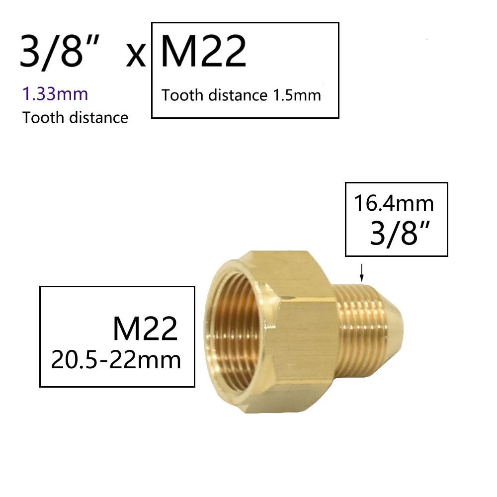 1/2 Inch M14 M18 M22 3/8" Thread Connector Brass Pipe Repair Extension Reducing Coupler Faucet Bubbler Copper Fittings 1pcs