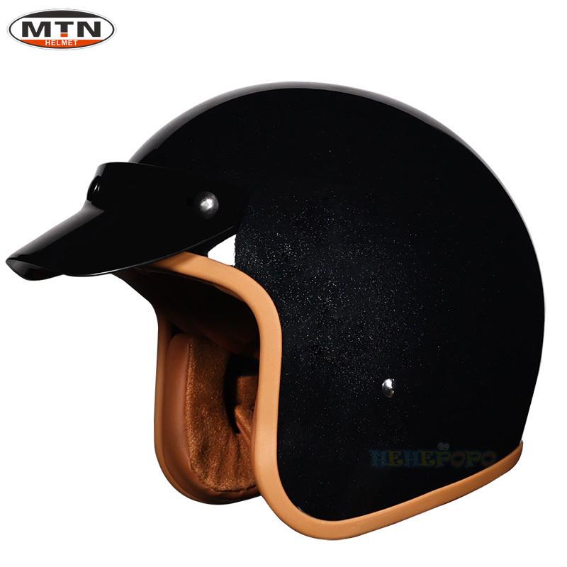 Newly Launched Vintage Motorcycle Helmet DOT Certified Synthetic Leather 3/4 Helmet Jet Mask Helmet 508
