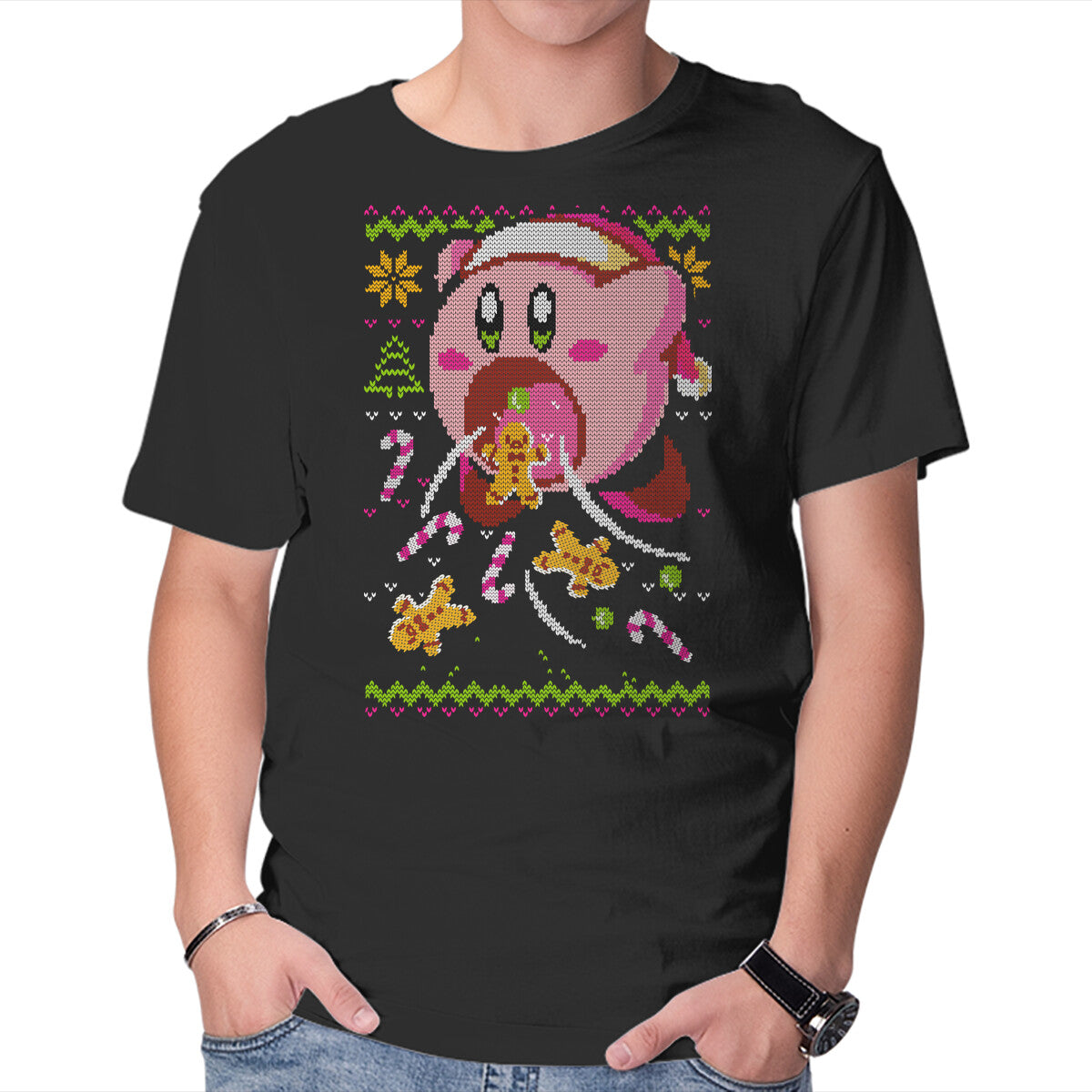 Unisex Crew Neck T-Shirt Sweet Christmas Graphic Short Sleeve Casual Tee M