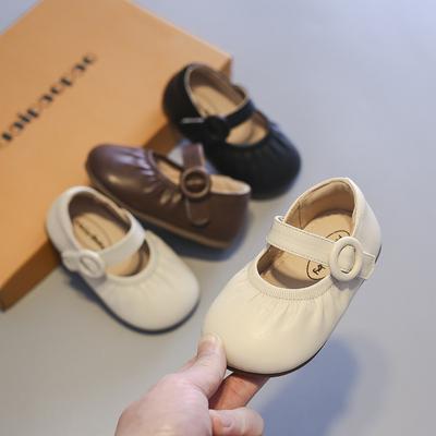 Herbst Neue Mode Minimalistische Mädchenschuhe Vielseitiger Trend Prinzessinnenschuhe Mädchen Minimalistisches Design Kinderschuh Retro Kleiner Lederschuh