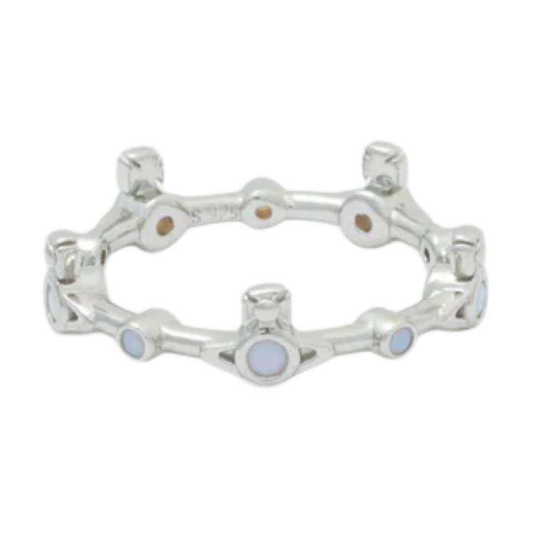 

Vivienne Westwood Wave Sculpted 925 Silver Ring Unisex rings 6404015U-01P672 Basic Packaging-Dust Bag+Box,L