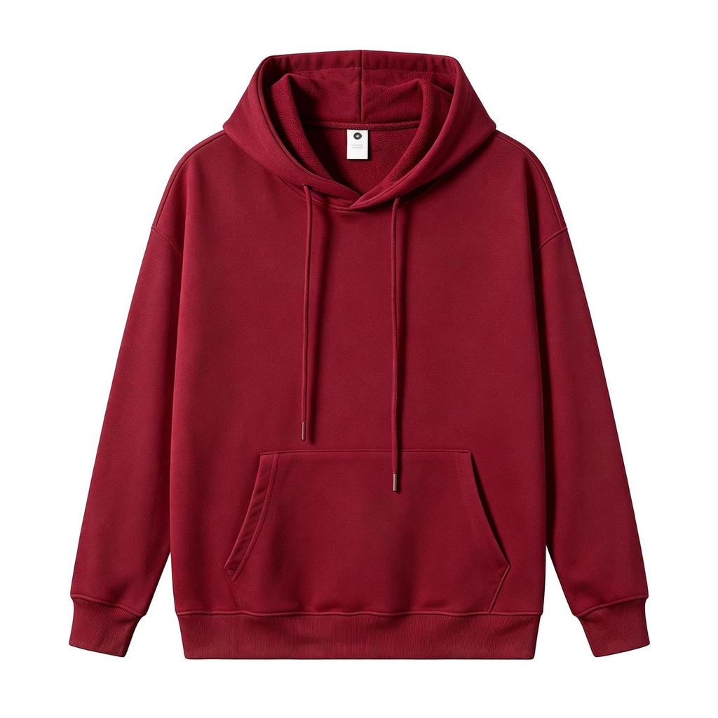 Unisex Solid Color Hooded Sweatshirt - Loose Fit Long-Sleeve Top