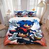 3pcs Speedsters United Sonic and Shadow's Quilt Set Cartoon Themed Bed Quilt Set Lovely Character Bedroom Decor Bed Quilt Set Four Seasons (1 Cov