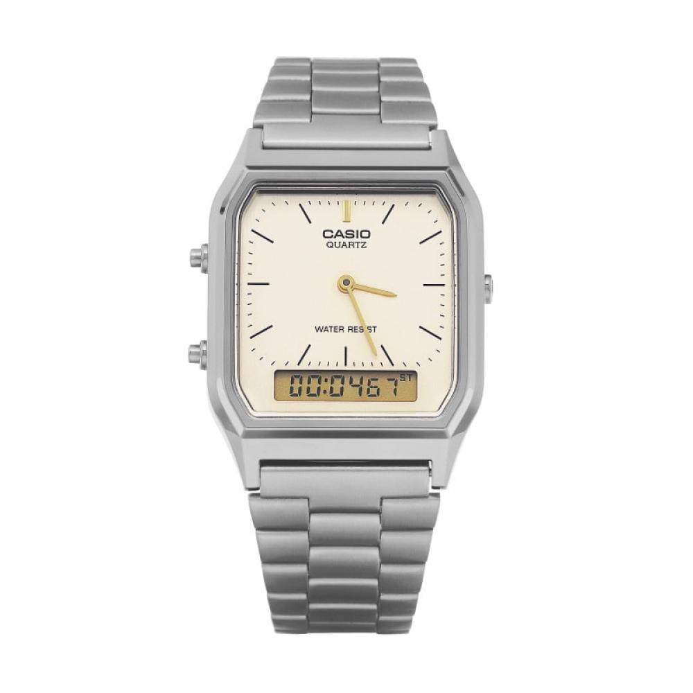 Casio Aq 230gg 9adf  Aq 230gg 9a  Analog Digital Quadratisch Vintage Retro Öffentliche Metalluhr