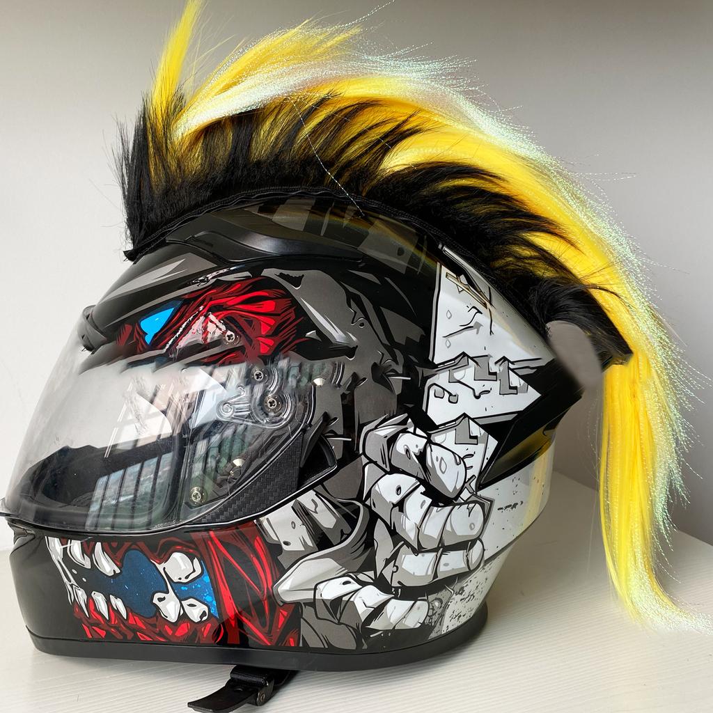 Perucă Cască Mohawk Decorații pentru Cască de Motocicletă Peruci Cockscomb Motocross Full Face Off Road Cască Decoratări Pastă pentru Autocolant de păr