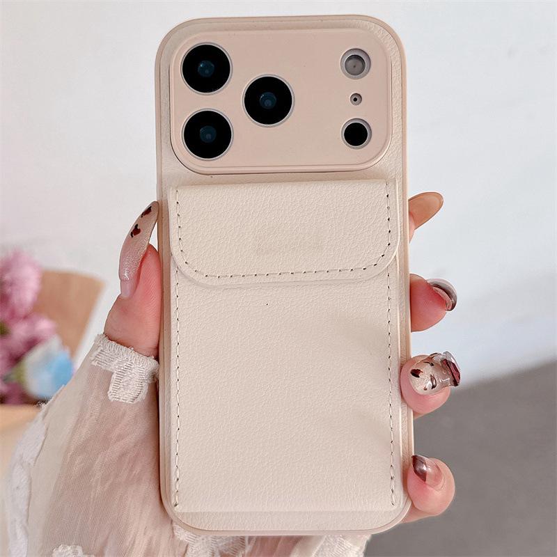 iPhone 17 Pro Max Lychee Pattern Card Holder Case, Fits Apple 11/12/13/14/15/16