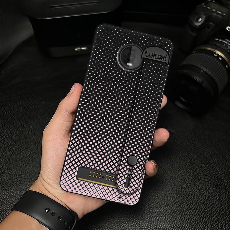 Simple Wrist Strap Phone Case For MOTO Z4 Play Fashion Design Back Cover Plain Color Personality Dirt-resistant Commerce