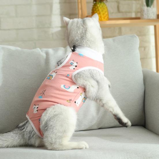 Cat Weaning Suit Cartoon Pattern Anti-licking Skin-friendly Pet Cats Surgical Recovery Suit Pet Supplies