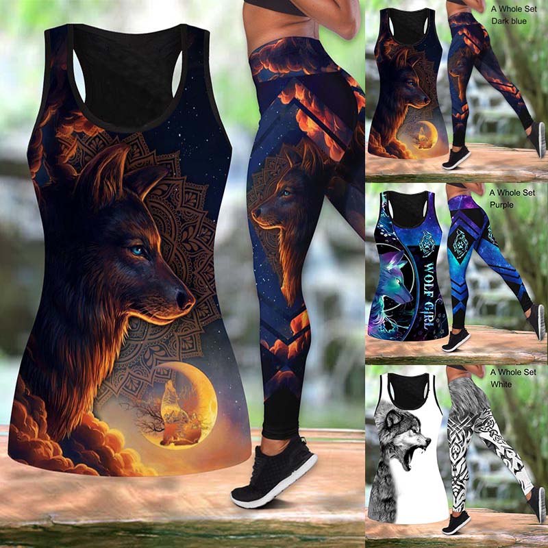 wolf yoga pants