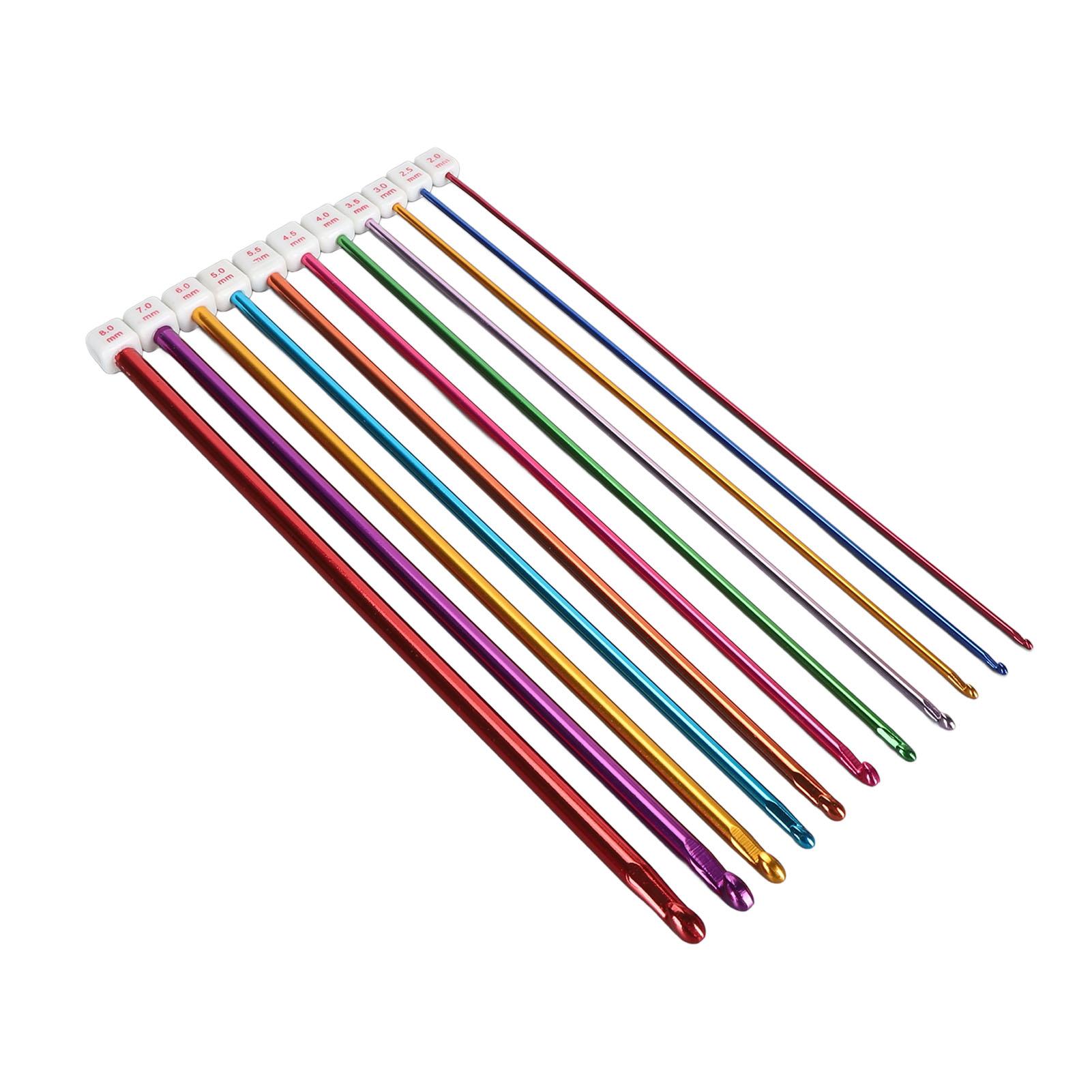 

Набор из 11 крючков для вязания крючком от 2 мм до 8 мм, красочная алюминиевая игла для вязания крючком