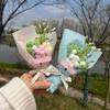 Fake Flower Mini Flower Bouquets Home Decoration Mother's Day Gifts Crochet Artificial Flower Handmade Knitted Flower Bouquets