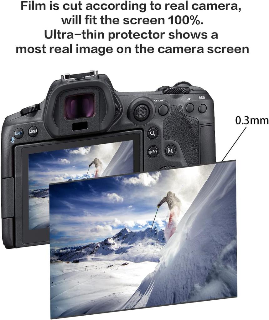Rieibi Canon EOS RP Screen Tempered Glass Screen Protector for Canon EOS 9H Impact Fingerprint High Hardness [3-Pack] Protector, 0.25mm Thin, RP,