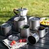 Camping Pure Titanium Cup, Easy To Fold Portable Mug, with Heat-resistant Handle, Lightweight Outdoor Picnic Tableware
