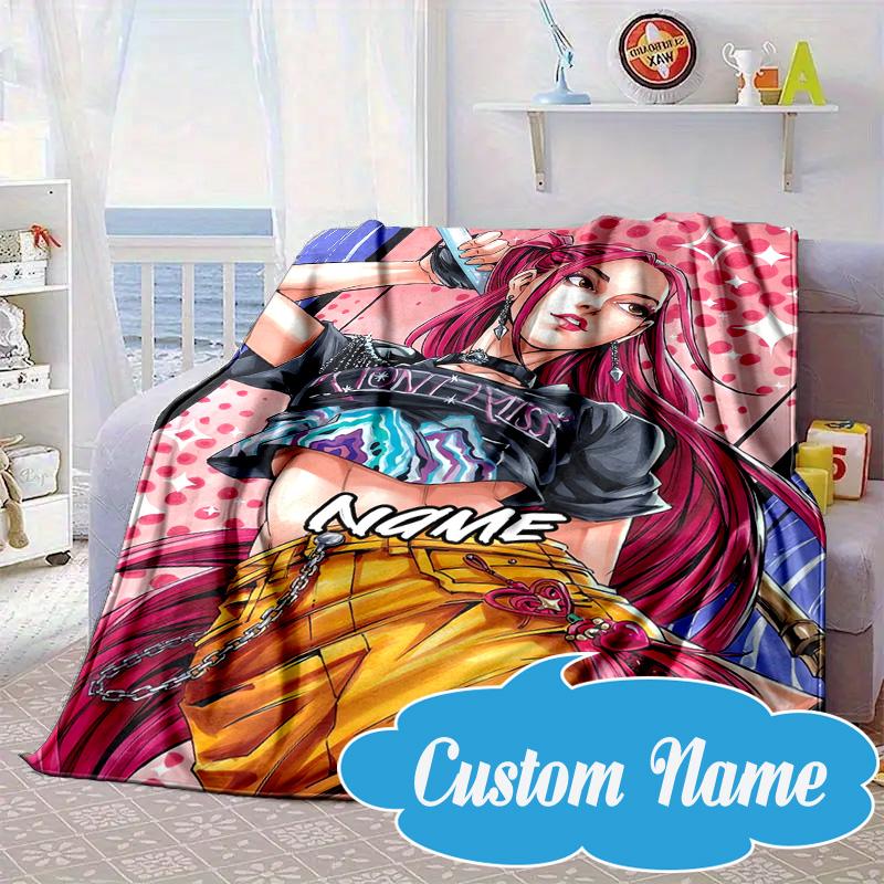 Custom Name Fantasy Night Trio K-Pop Blanket bed sofa Blanket Flannel Blanket for Camping, Hiking, Picnic Essentials,gift for Fan family