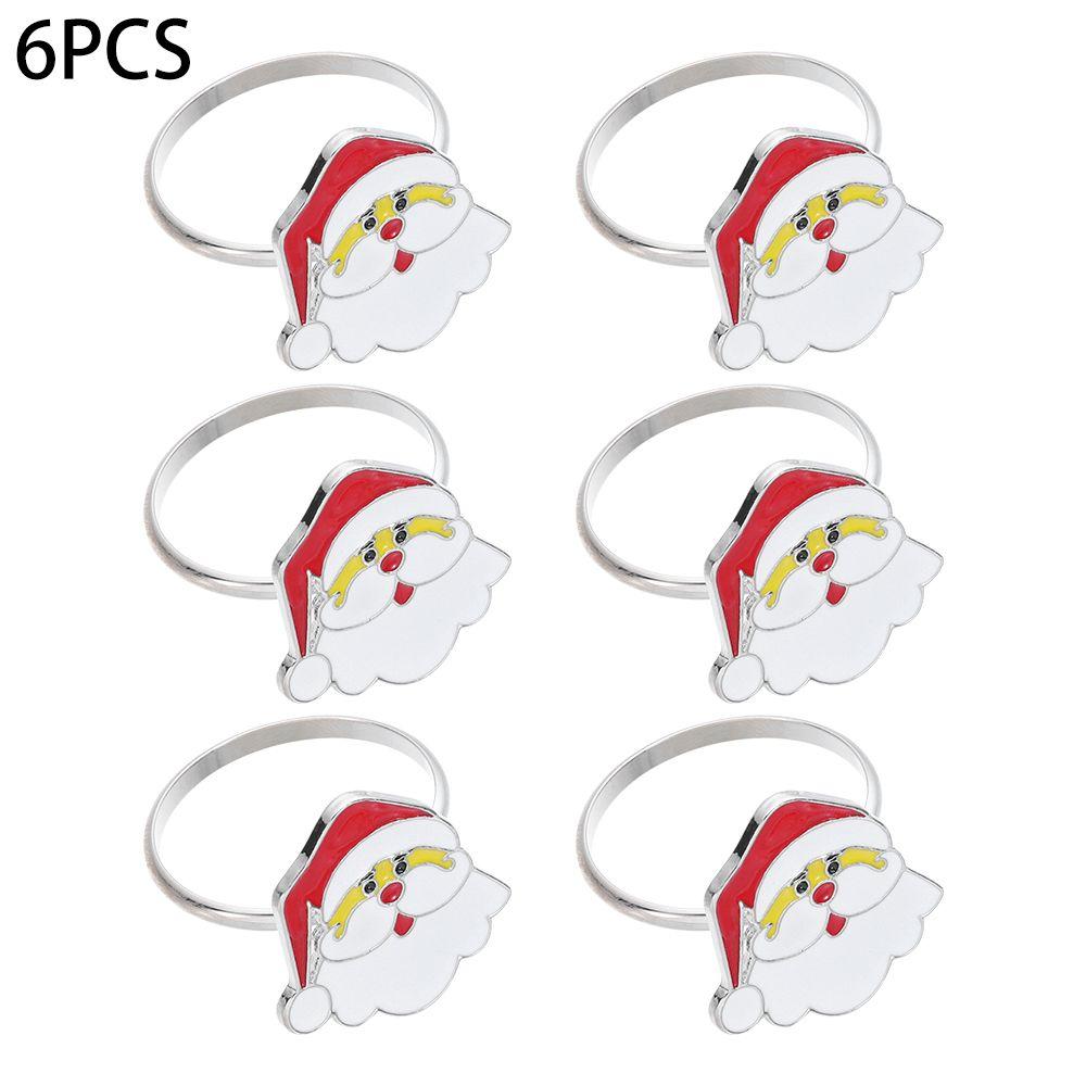 Table Decoration Merry Xmas Kitchen & Bar Napkin Ring Christmas Supplies Santa Claus Mouth Ring