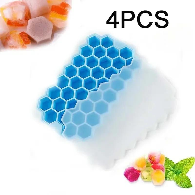 Ice Molds Silicone Honeycomb Hexagonal Template Popsicle Cube Mold Reusable BPA Free DIY Popsicle Mold Ice Cube Trays