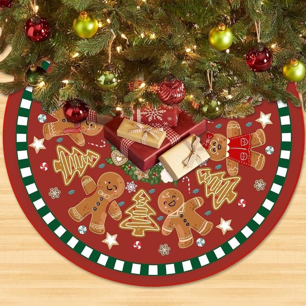 Weihnachtsmann Schneeflocken Weihnachtsbaumrock Kragen Flanell Weihnachtsdeko Baummatte