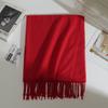 Autumn and Winter New Imitation Cashmere Scarf Female Korean Version Versatile Solid Color Shawl Dual-purpose Thickened Warm Couple Fringed Scarf