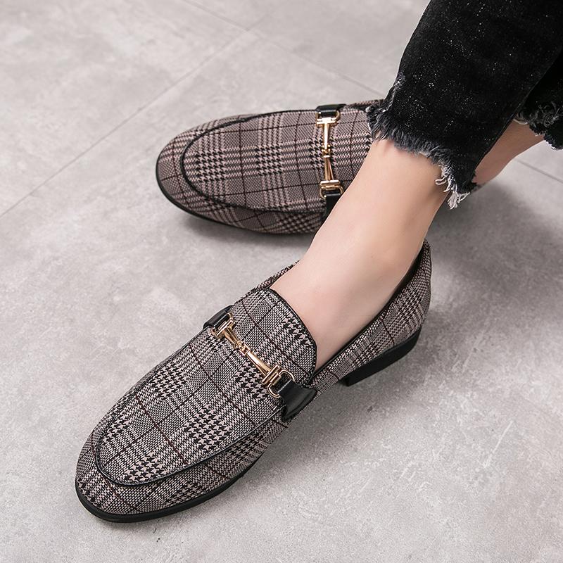 Stylish Plaid Loafers Men All-match Men Casual Shoes 2024 New Driving Flats Mens Breathable Slip on Shoes Men's Coiffeur Shoes