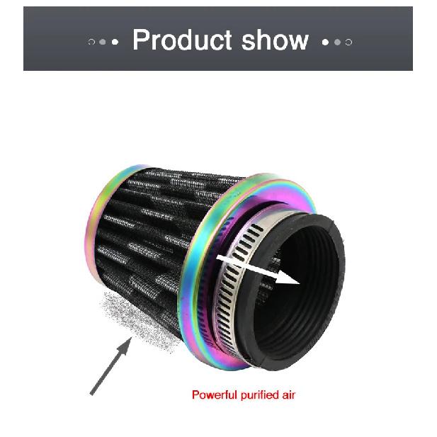 ZSDTRP Colorful Air Filter 35/38/42/45/50/55/58mm Motorcycle Air Filter Intake Pipe for 50cc 110cc 125cc 250cc ATV Dirt Bike