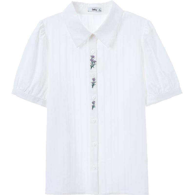 Betu Women s Puff Sleeve Floral Cotton Shirt XS