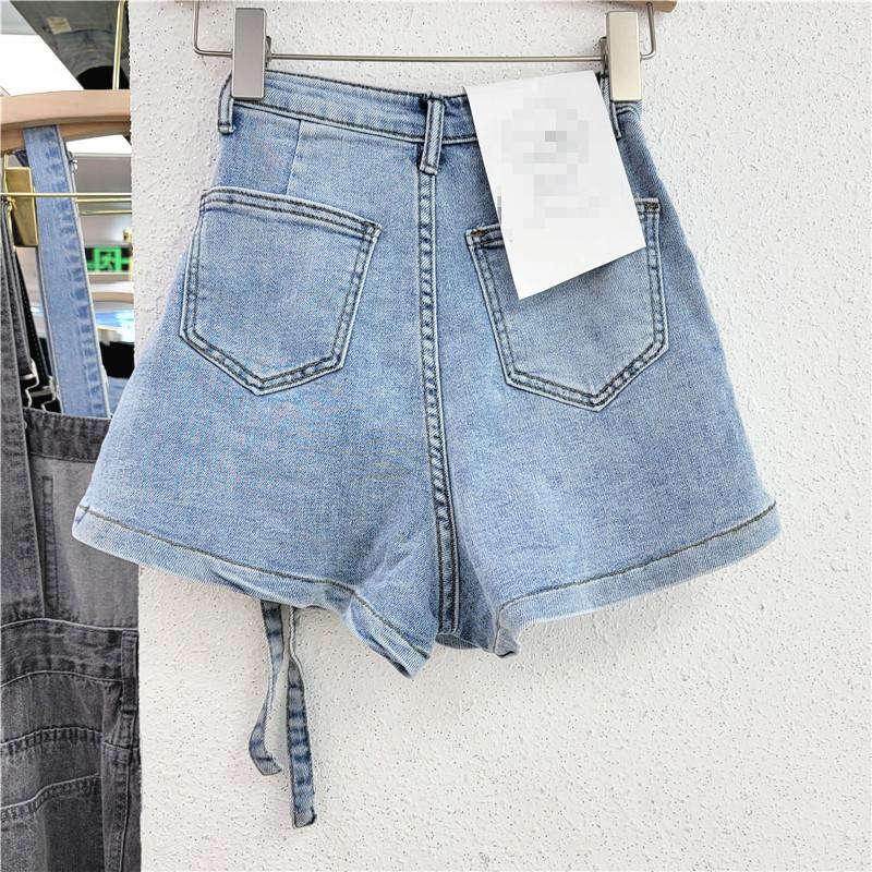 SIMANNIKA Solid Cargo Pocket Denim Jeans Shorts Women Sexy High