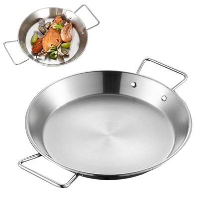 Paella Kochtopf Edelstahltopf Ergonomische Griffe Hochtemperaturbeständig