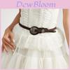 Ethnic Style Solid Color Oval Metal Buckle Decoration Suede Women Casual Belt For Retro Style