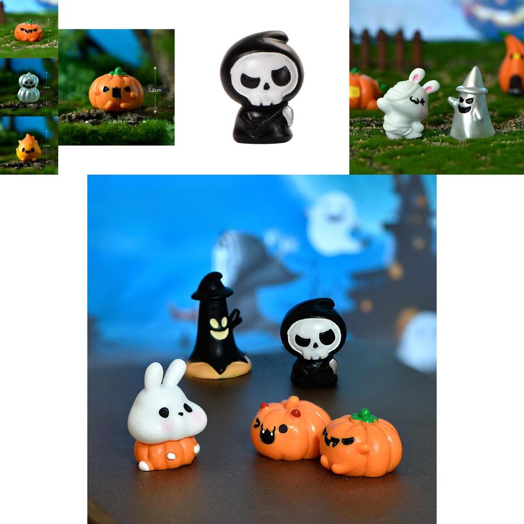 Transparent Ghost Pumpkin Resin Miniatures Halloween Diy Crystal Ball Accessories