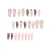 Wear nail art naked powder long ballet rhinestone butterfly fake nail gold foil glitter false nail direct supply