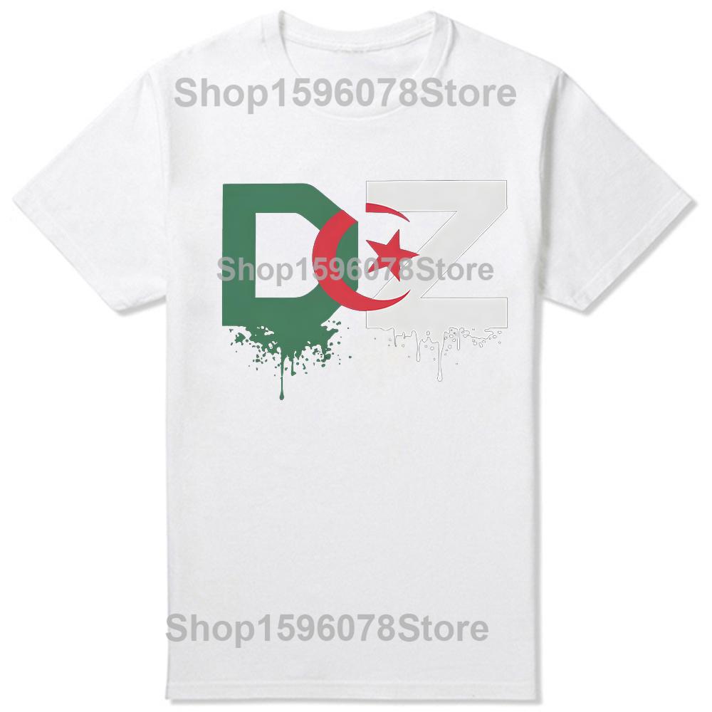 Vintage T Shirt Summer DZ Algeria Algerian Flag Novelty T Shirts Cotton Tshirt for Unisex Y2K Basic Hot Sale Short Sleeve Tops