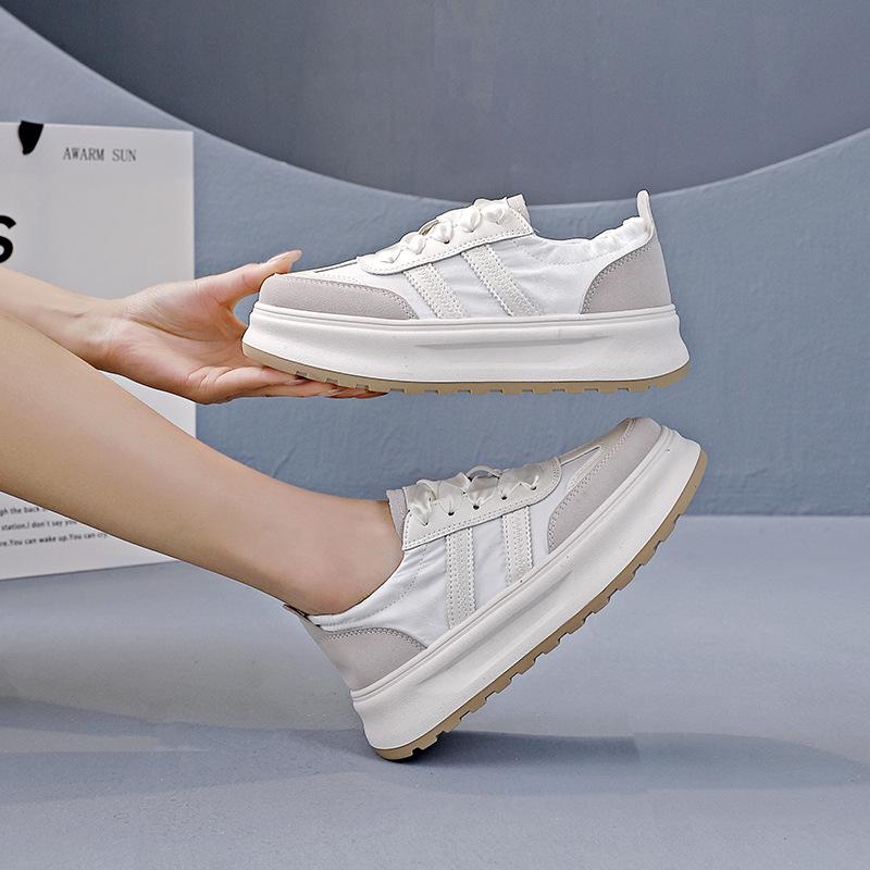 

Женские туфли Forrest Gump на толстой подошве, новые модели лета 2024 года, демонстрируют небольшие и легкие универсальные спортивные и повседневные туфли для пап A2 35 грязно-белый