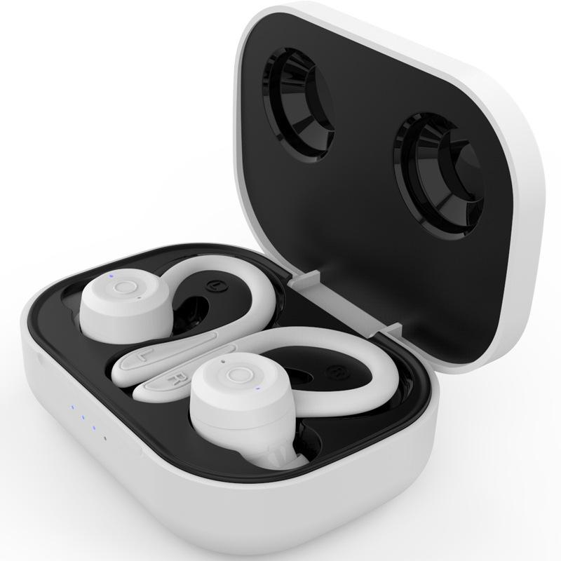 IPX6 водонепроницаемые спортивные беспроводные наушники HiFi сабвуфер стерео с HD микрофоном гарнитура с низкой задержкой и шумоподавлением белый