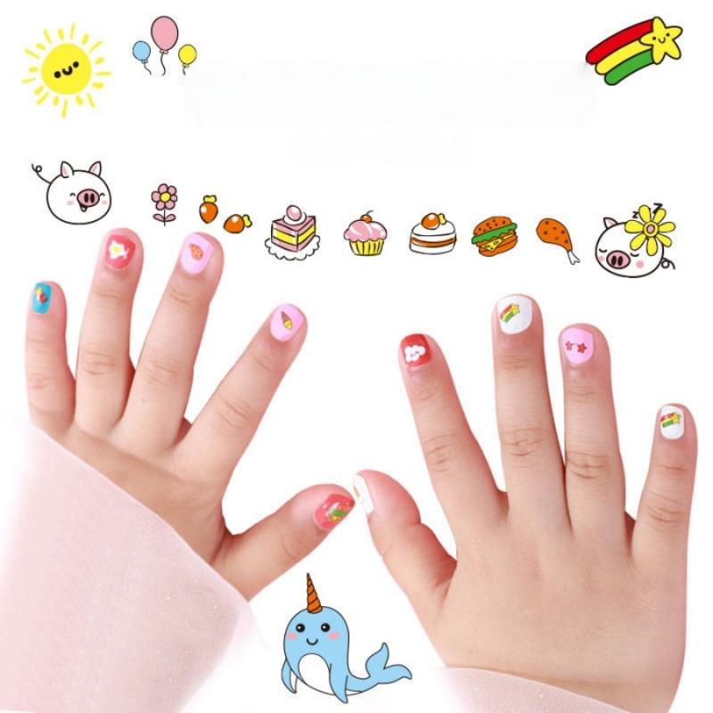 Children'S Nail Stickers Cartoon Unicorn Strawberry Butterfly Nail Stickers Diy Waterproof Detachable Nail Decoration Stickers
