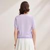 Women's Floral Mulberry Silk Short-Sleeve Knit Top