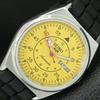 JAPAN VINTAGE REFURBISHED SEIKO 5 AUTOMATIC MENS YELLOW DIAL WATCH A444812-1