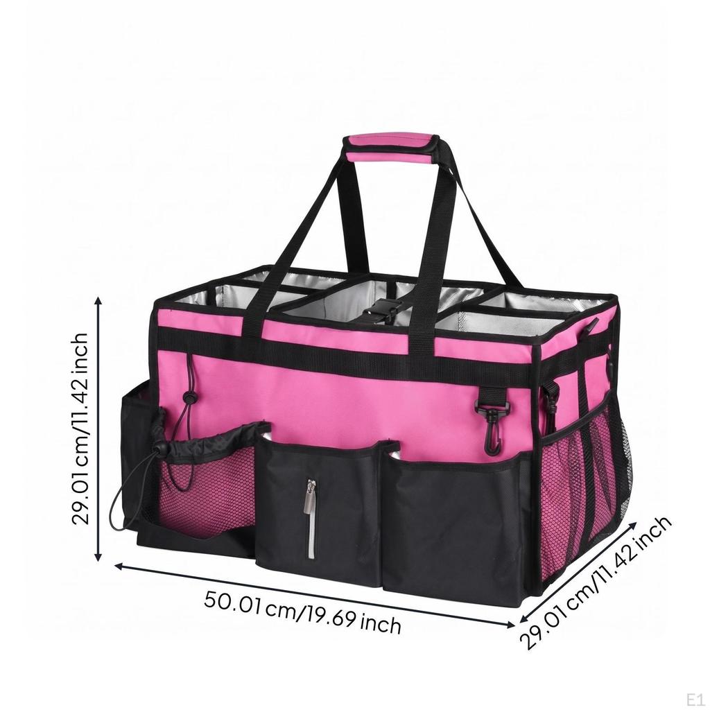 Wearable Cleaning Tote Oxford Cloth with Shoulder Strap Multiple Pockets Housekeeping