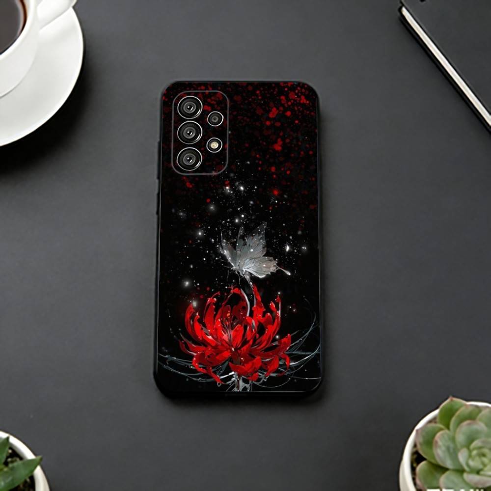 Red Spider L-lily Phone Case For Samsung S25,S24,S21,S22,S23,S30,Ultra,S20,Plus,Fe,Lite,Note,10,Black Cover