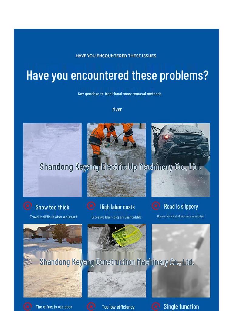 Gasoline-Powered Hand-Push Snow Sweeper Brush