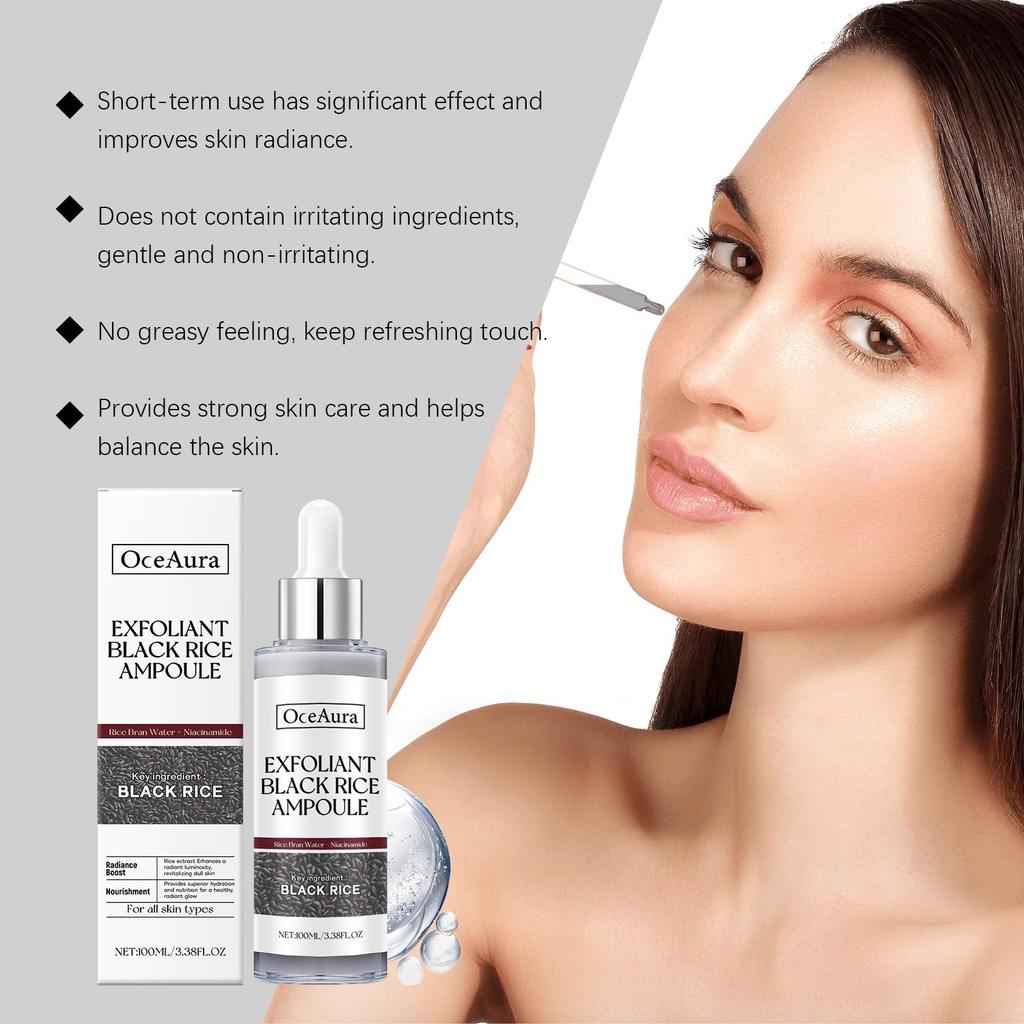Black Rice Brightening Exfoliator Facial Cleansing Exfoliator Ampoule Softening Facial Serum