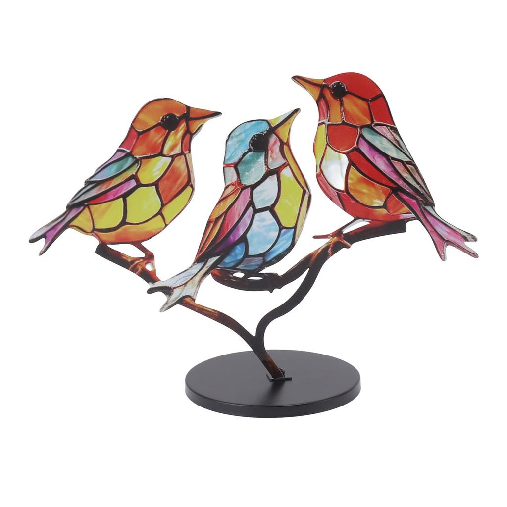 Păsări pe ramură Ornamente de birou Fier Vopsea dublă Pasăre Ornament păsări colorate Tabletă pentru