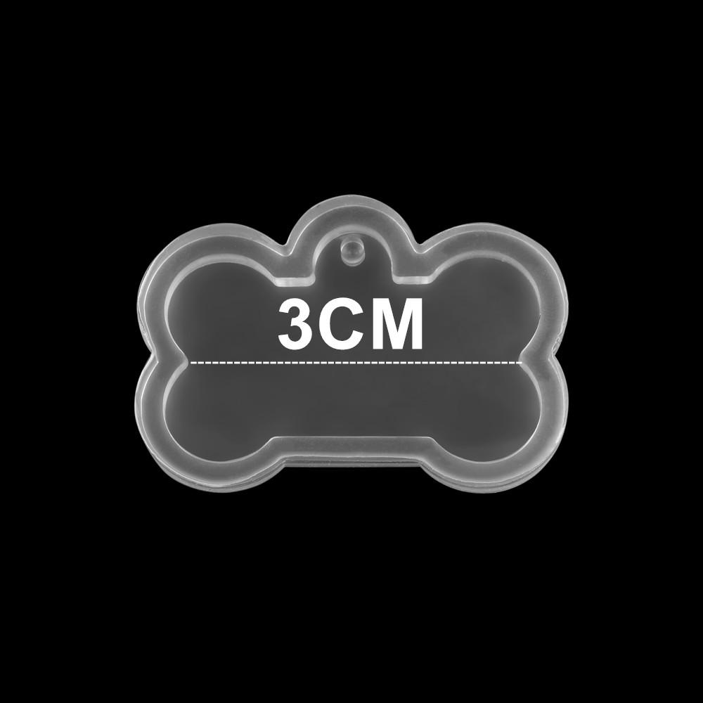 2 Sizes DIY Dog Tag Bone Shaped Keychain Casting Silicone Mould Crafts Key Chain Pendant Making Tools Crystal Epoxy Resin Mold