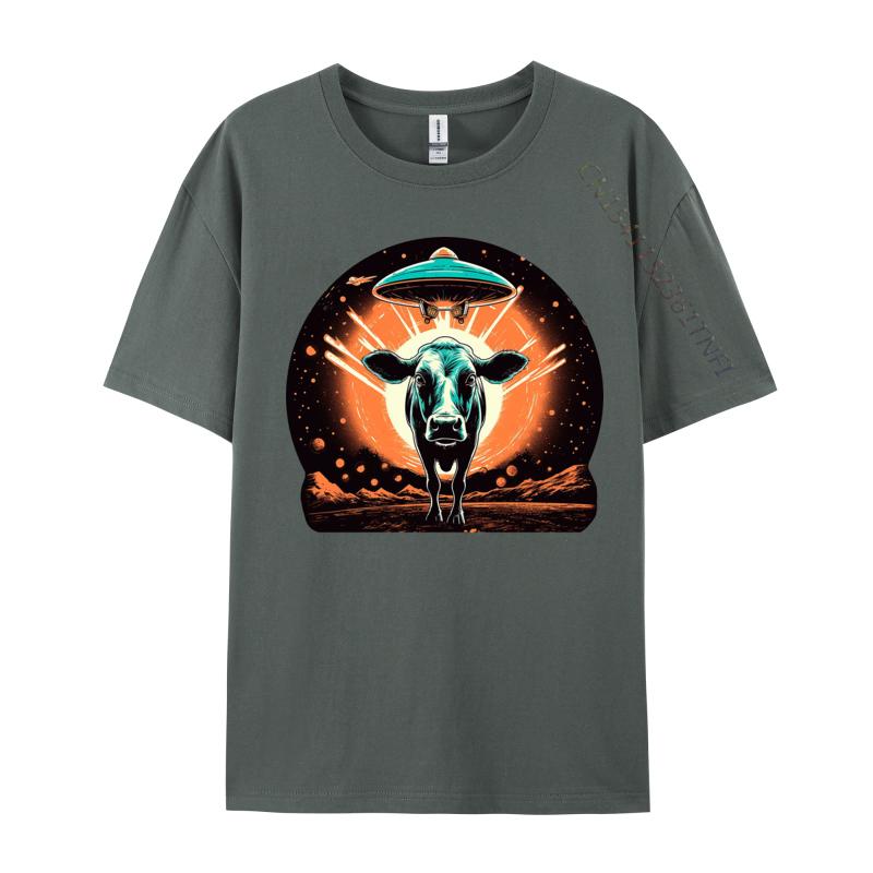 Cosmic Cows Tshirt New Design Graphic Cotton T Shirt For Men Novelty Top Blouse For Autumn Cream T Shirt
