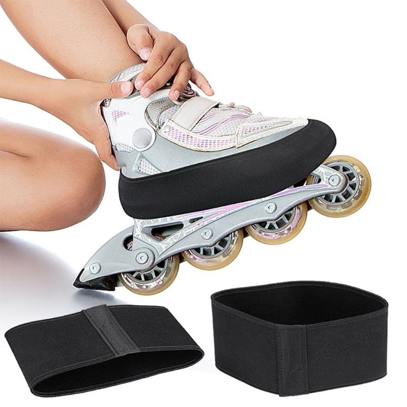 1 Pair Thickened Roller Skate Boot Protectors Straps Elastic Sleeve Band for Figure, Speed Skating Shoe Cover Guards