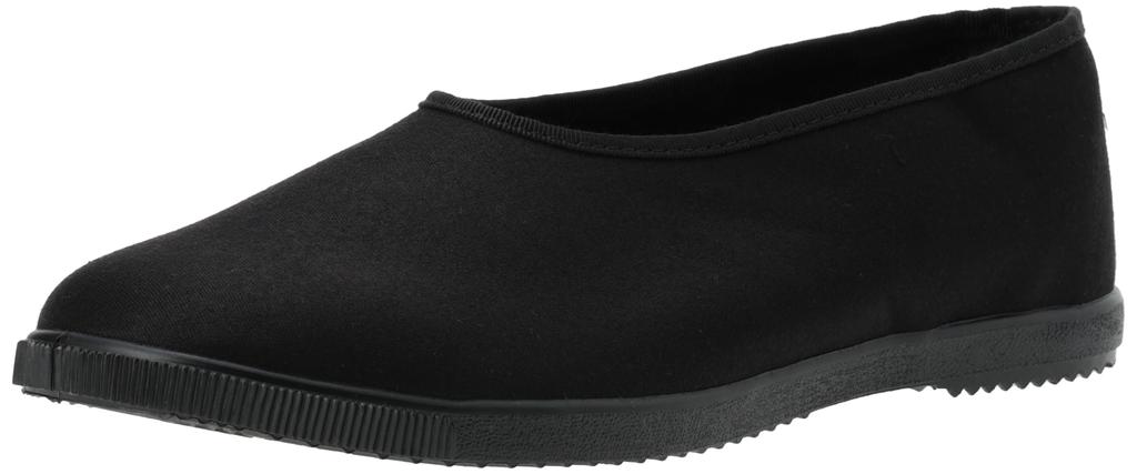 Moonstar Lifestyle PLAINBALLET Ballet Size 2E Women's Flats, Black, 24.5 cm,