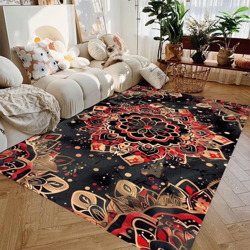 Colorful Mandala Area Rug Carpet Non-slip Large Hallway Door Step Mat Bathmat for Living Room Bedroom Entrance Home Decoration