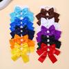 2Pcs Girl Cheer Up Bow Hairclips Delicate Ribbon Hairpins for Kids Hair Accessories 3.5inch Lovely Hair Pins Hairgripe