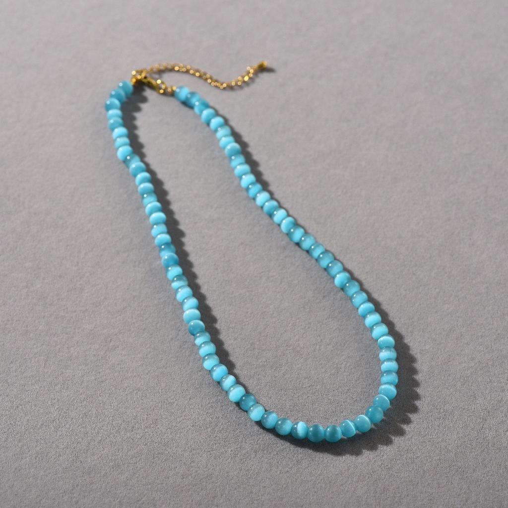 Bohemian Temperament Fresh Opal Beaded High-End Strong Chain Niche Personality Trend Versatile Necklace